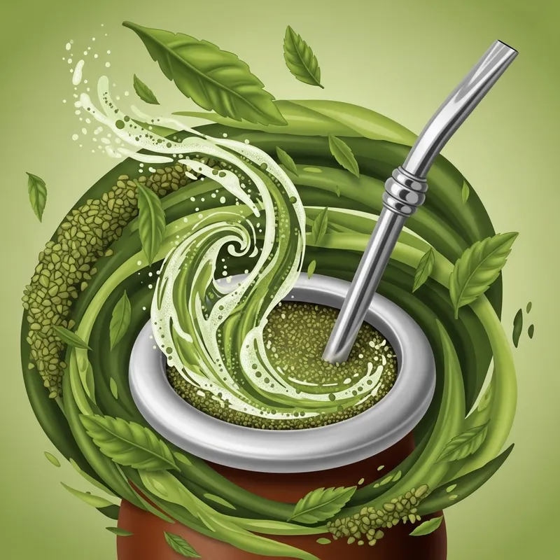 Abstract Yerba Mate Art: Green Nature Fusion