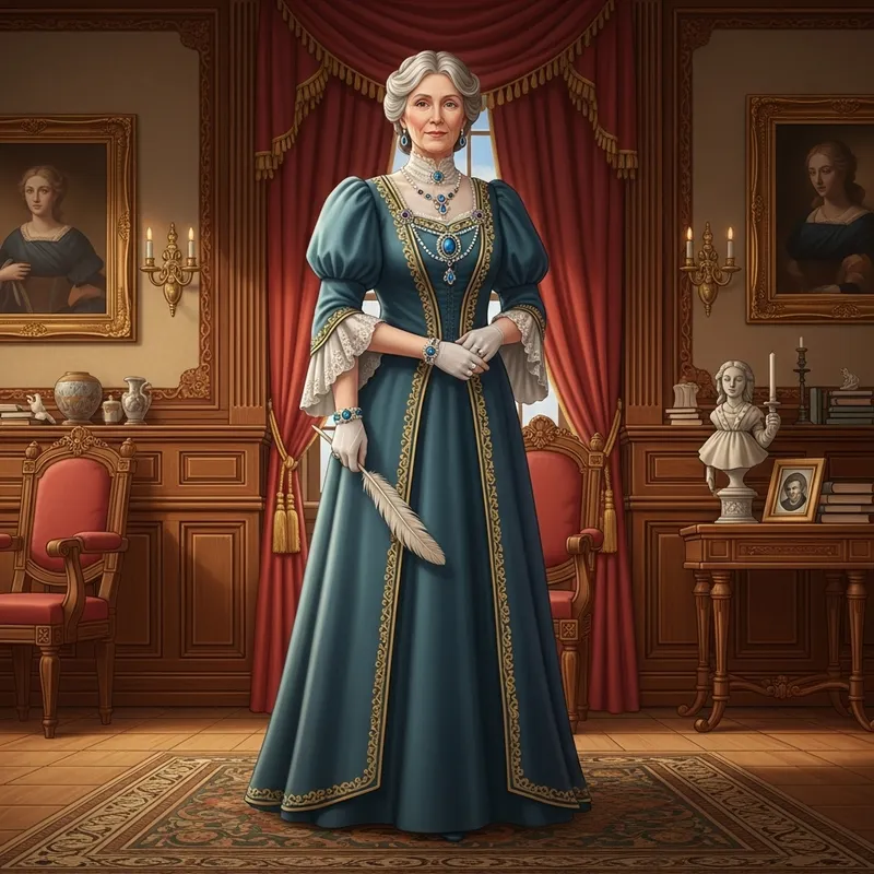 Elegant Victorian Mistress in Regal Attire