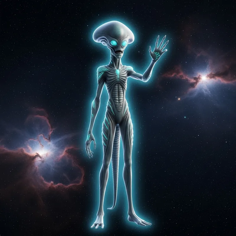 Extraterrestrial Being in Outer Space: Alien Encounter