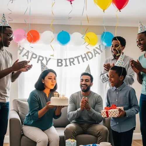 Diverse Jehovah's Witnesses Birthday Celebration at Home