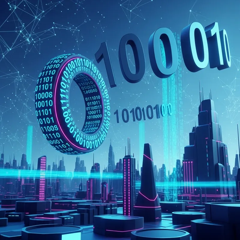 Futuristic Binary Code Landscape | Cyberpunk City Art Futuristic Binary Code Landscape | Cyberpunk City Art