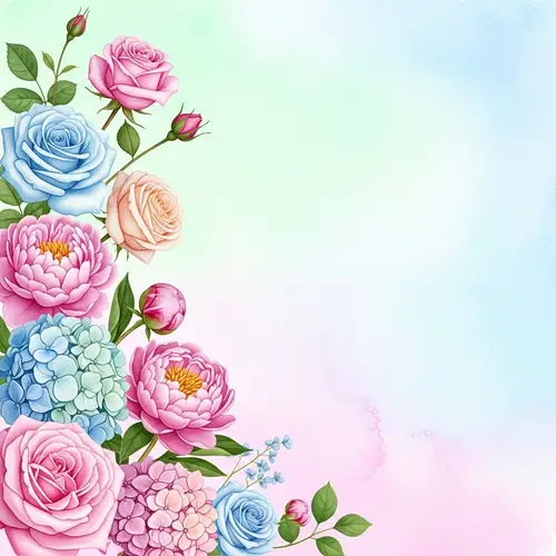 Watercolor Background with Floral Accents