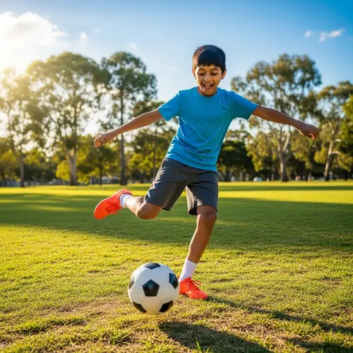 South Asian Pre-Teen Boy Playing Soccer | Park Fun