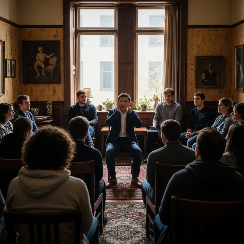 Vintage Room | Asian Man Captivating Audience with Melodic Serenade Vintage Room | Asian Man Captivating Audience with Melodic Serenade