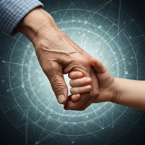 Old Hand and Child Hand: Symbol of Support