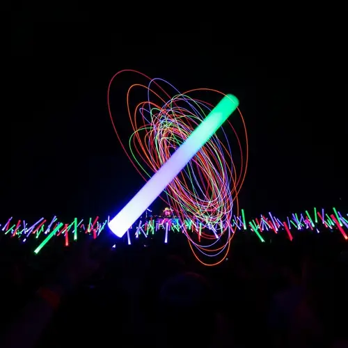 Vibrant Lightsticks: Capturing EDM Concert Energy