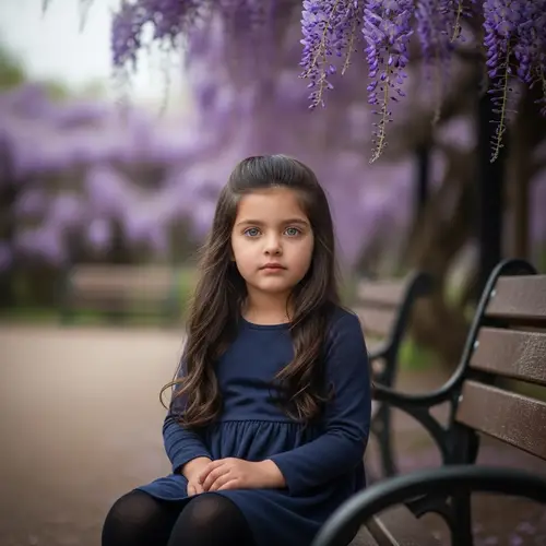 Adorable 5-Year-Old Hispanic Girl with Half-Up Hairstyle