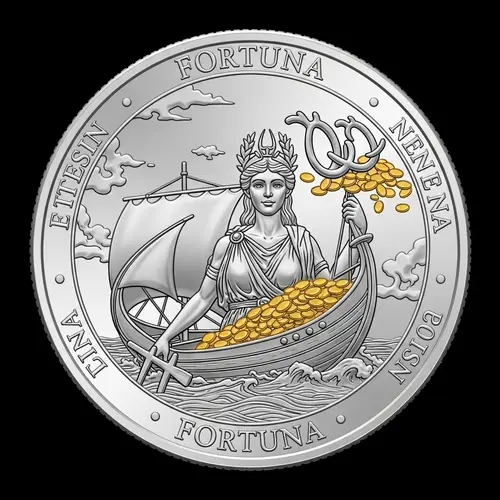Silver Roman Coin NFT with Fortuna and Capricorn