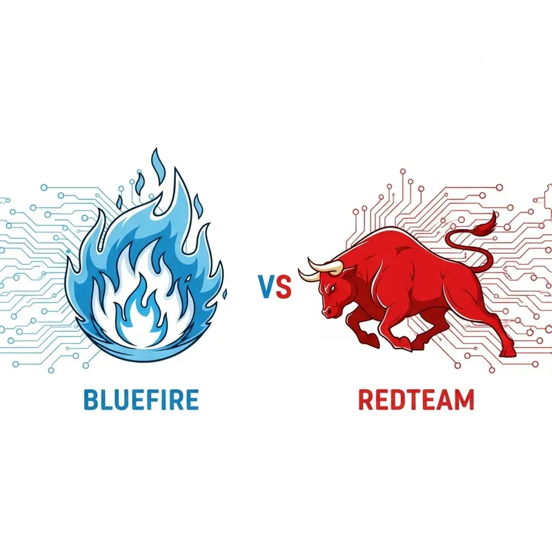 Application Security Bluefire vs Redteam Illustration