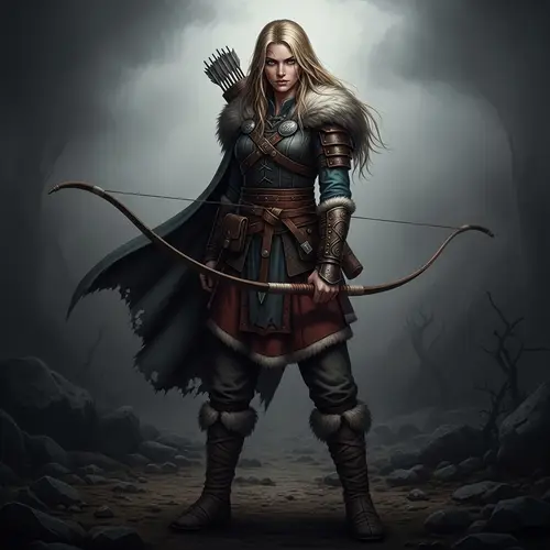 Nordic Dungeons & Dragons Hunter | Grimdark Style Depiction