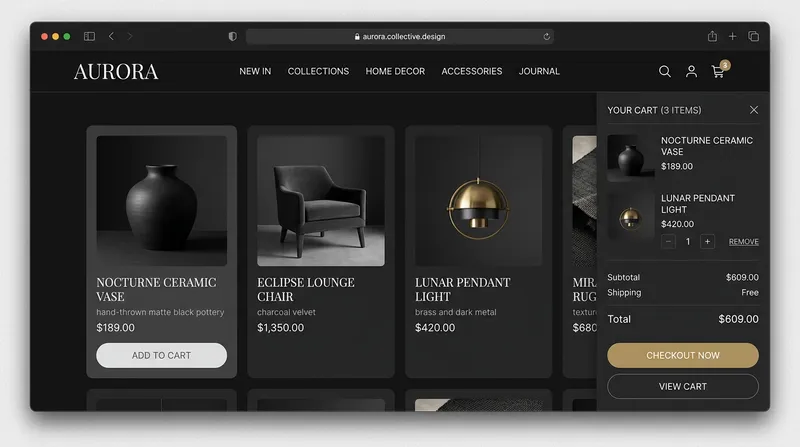 Elegant E-commerce Website Design Mockup