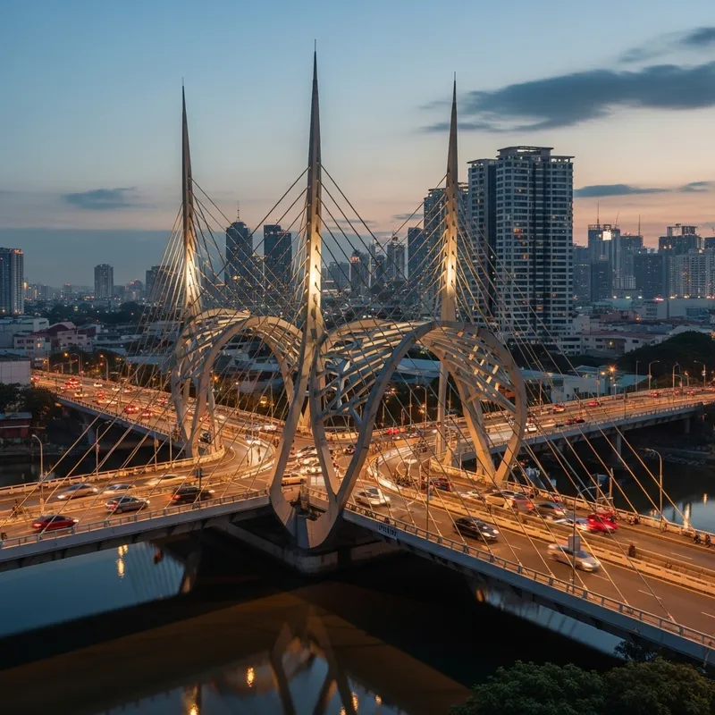 Metro Manila Bridges: Modern Design in Cityscape View