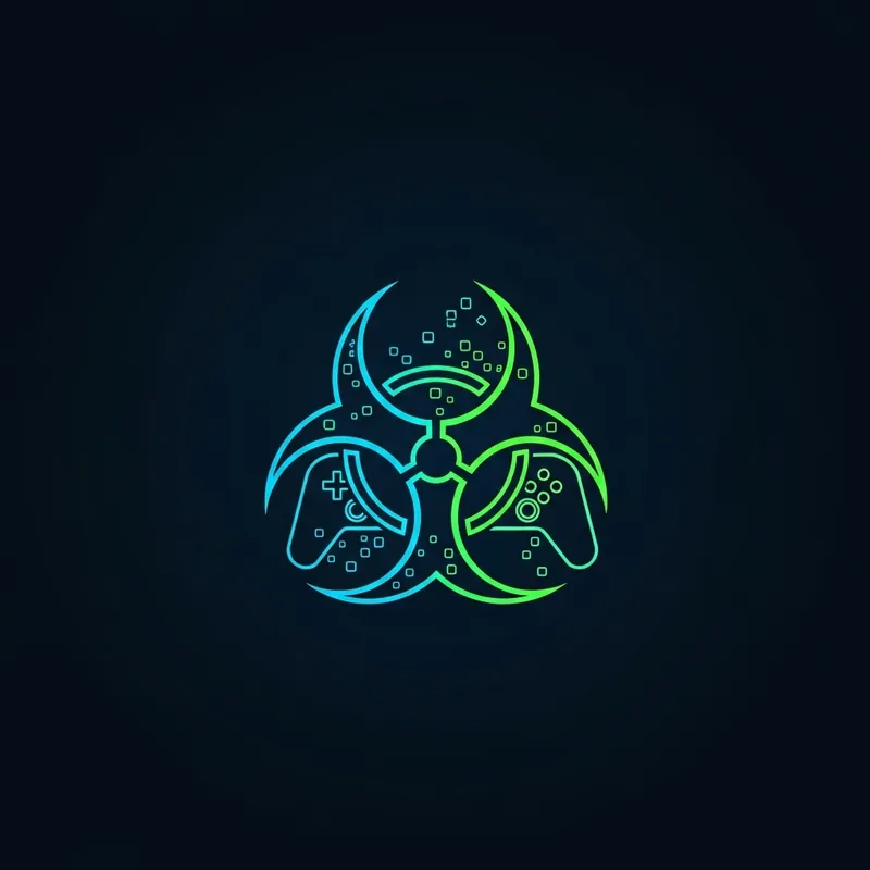 Minimalist Gamer Biohazard Logo Design