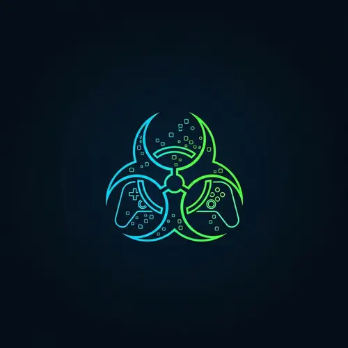 Minimalist Gamer Biohazard Logo Design