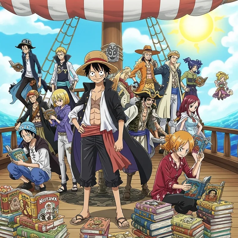 Vibrant Pirate-Themed Adventure in One Piece Anime World