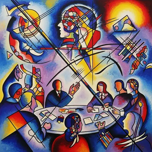 Administrative Meeting Abstract Art | Vibrant Colors & Energy