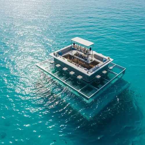 Unique Floating Bar with Glass Bottom | Mesmerizing Ocean Views