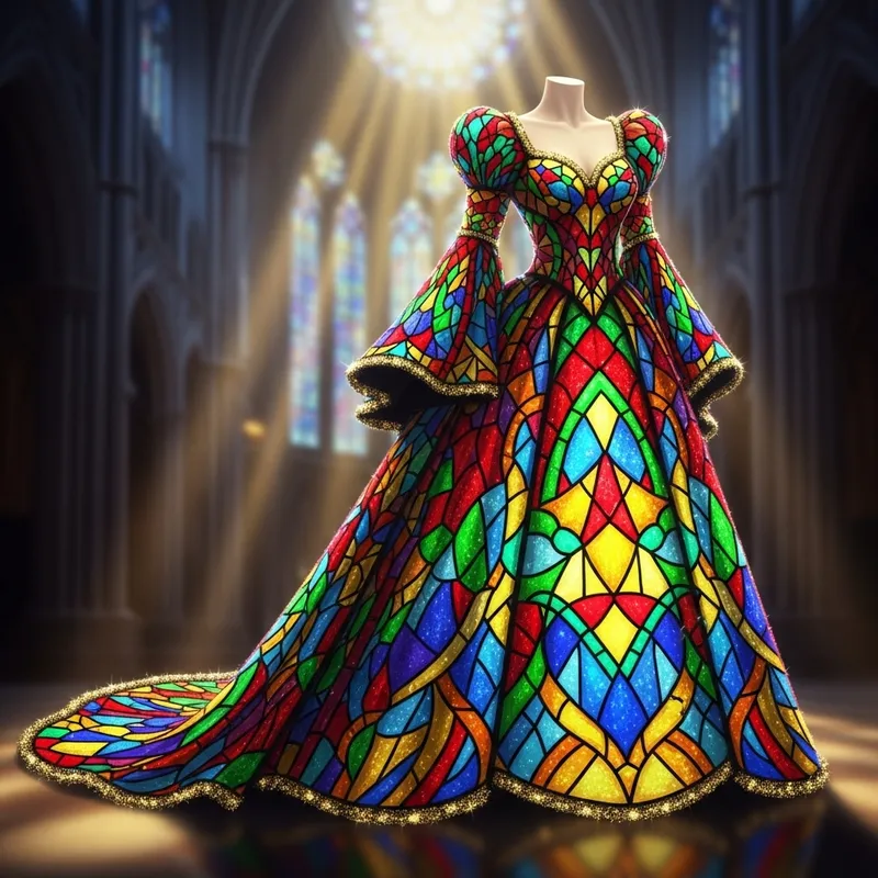 Stained Glass Inspired Gown | Luminous Designs & Elegance