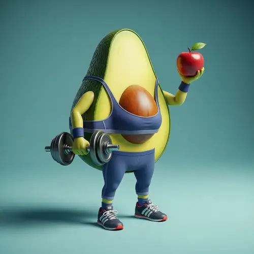 Anthropomorphic Avocado Fitness Workout | Healthy Eating Image