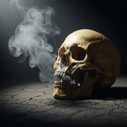 Skull Emitting Smoke - Calavera Art