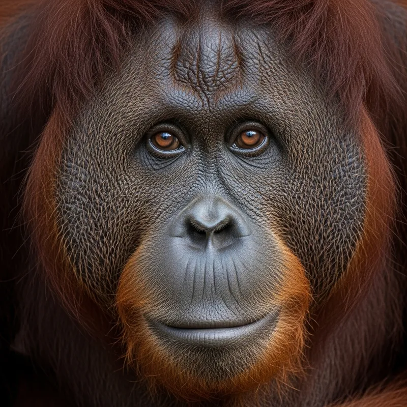 Detailed Orangutan Face | Captivating Realistic Image