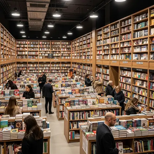 Vibrant Wholesale Bookstore with Modern and Traditional Aesthetics