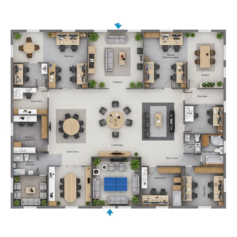 Top View Floor Design for Indian Wedding Event Management Office