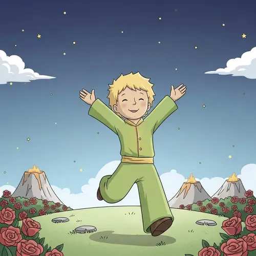 The Little Prince - Symbol of Freedom Running Joyfully