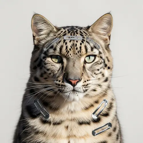 Brave Village Cat Transformed into Snow Leopard with 3 Clips