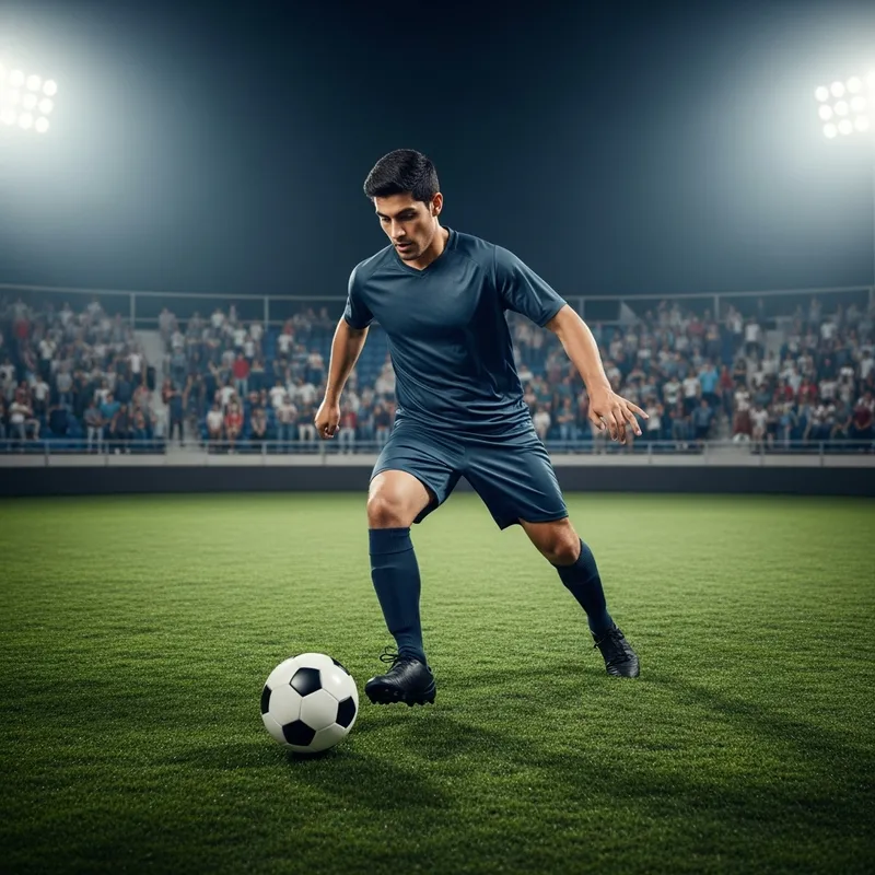 Dynamic Hispanic Male Soccer Player in Action