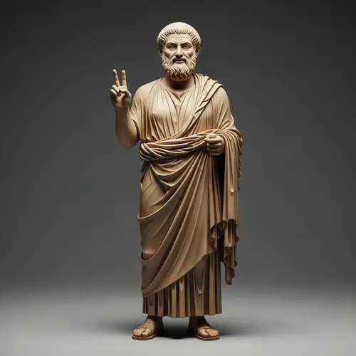 Historical Philosopher Statue in Ancient Greek Toga