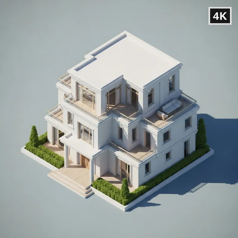 Radiant Three-Tiered Villa - Modern 3D Design Radiant Three-Tiered Villa - Modern 3D Design