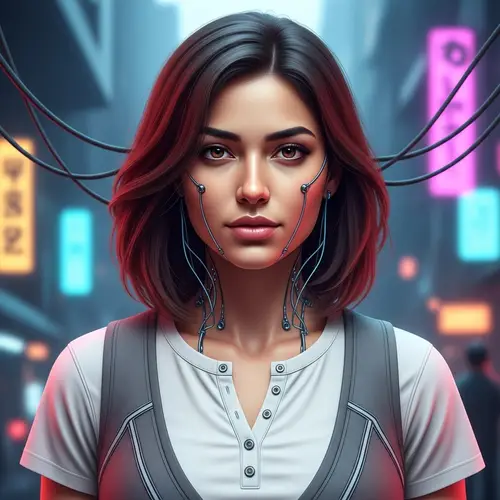 Exquisite 24-Year-Old Middle-Eastern Woman in Futuristic Setting