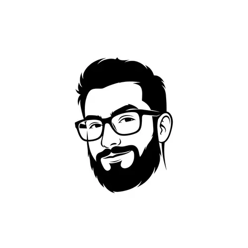 Bearded Man Silhouette Logo Design