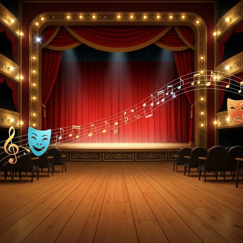 Vibrant Disney Musical Theater Background Image