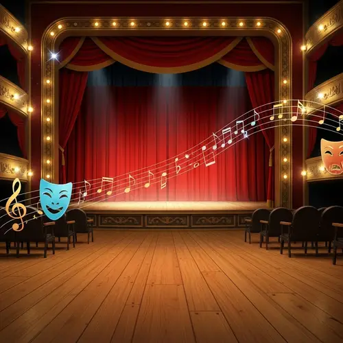 Vibrant Disney Musical Theater Background Image