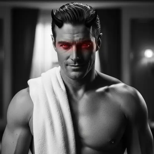 Devilish Actor Mammootty in Black and White | Reddish Eyes & Horns