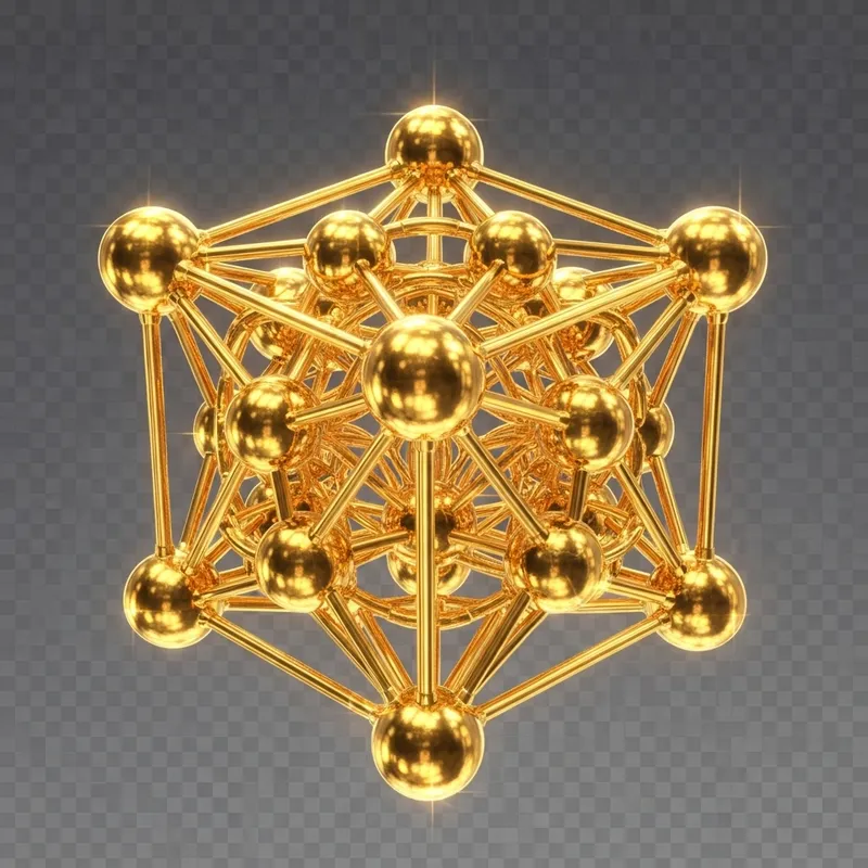 Golden Metatron Symbol in PNG Format