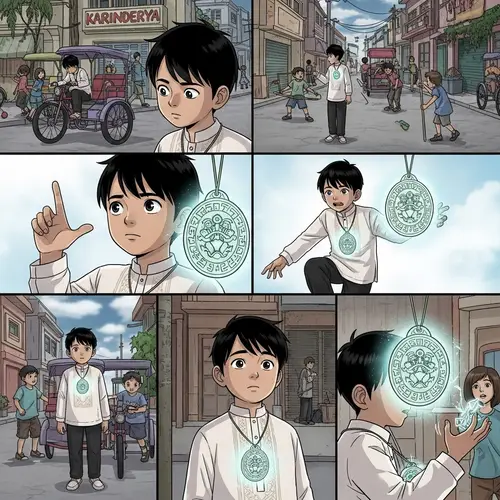 Young Filipino Boy with Powerful Amulet - Magical Adventures