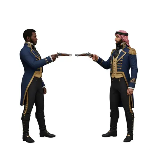 19th-Century Duel between Black and Middle-Eastern Men