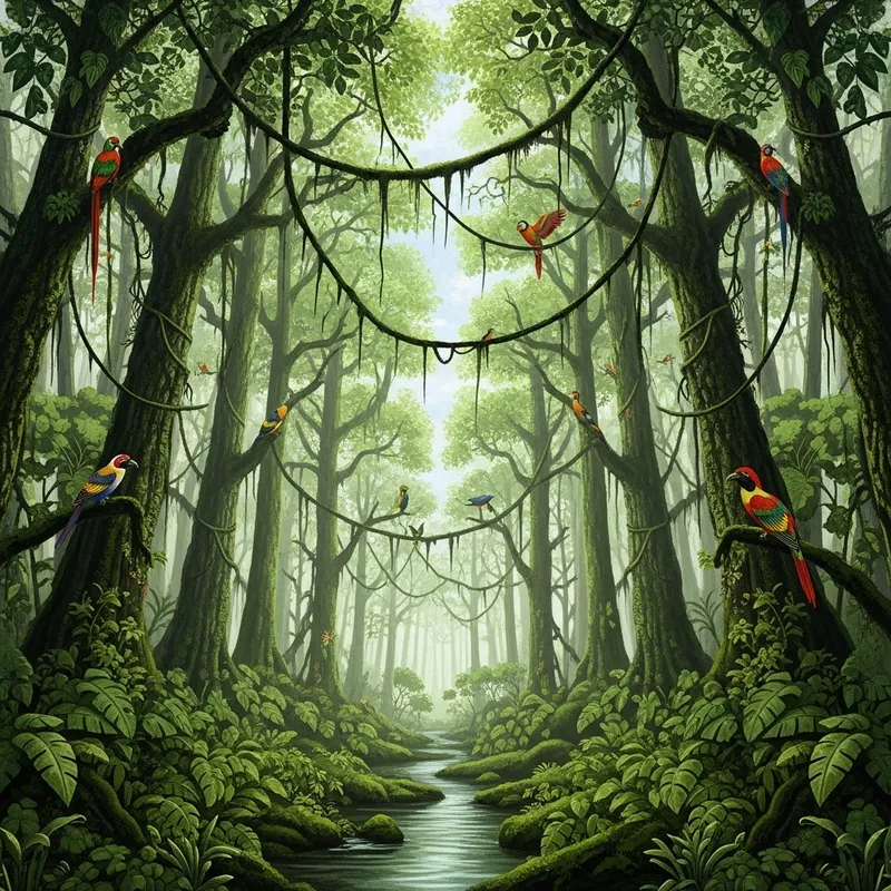 Vibrant Rainforest Geometry | Stunning Nature Display