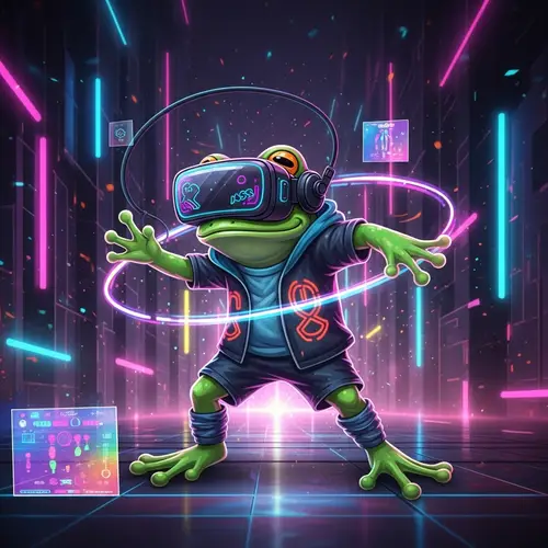 Cyberpunk Frog in Neon Virtual Reality | Digital Pop Art