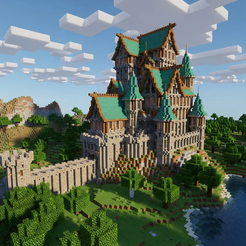 Impressive Minecraft Castle with Copper Roofs