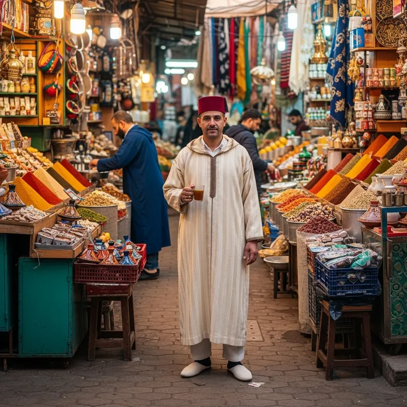 Moroccan Man in Marrakech Market Moroccan Man in Marrakech Market