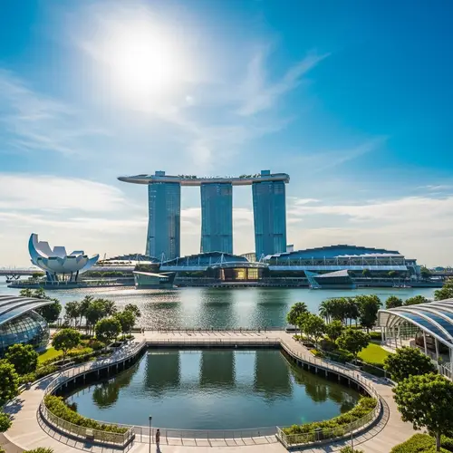 Marina Bay Sands Singapore - Architectural Marvel in Sunlit Sky