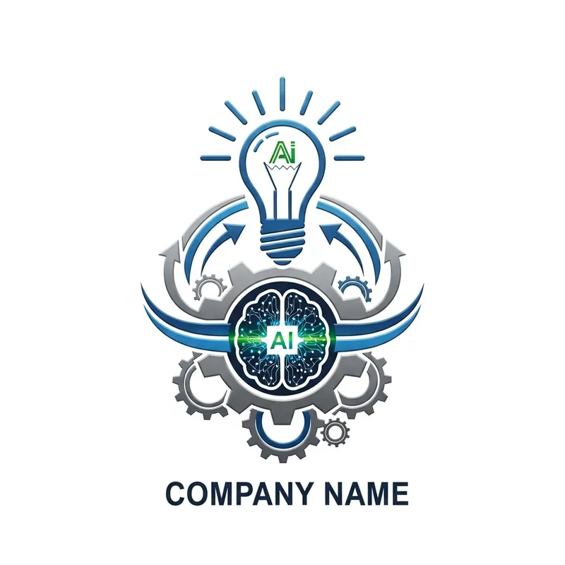 AI Technology Emblem Design for Innovative Project Management