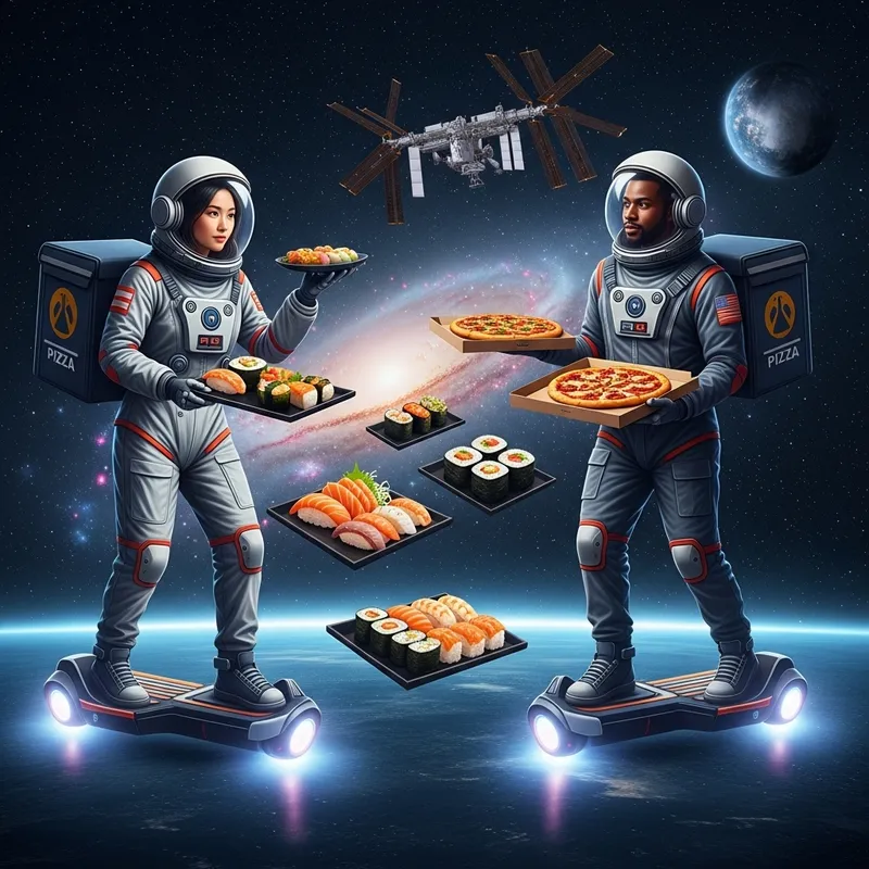 Space Sushi & Pizza Delivery: Zero Gravity Experience