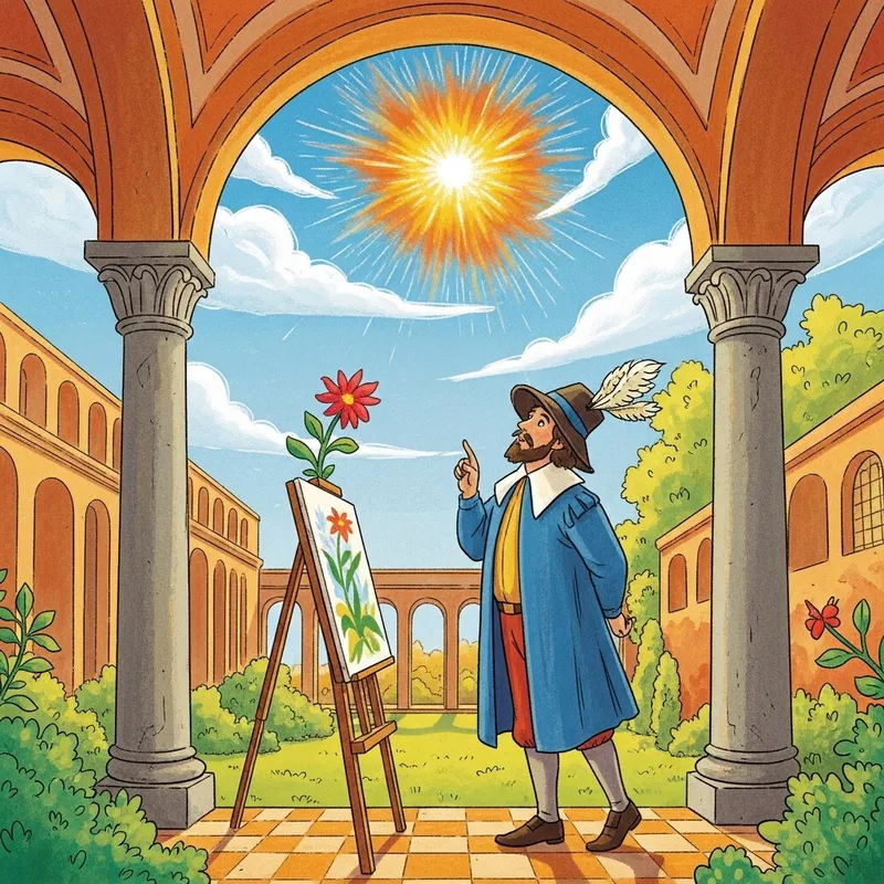 Whimsical Renaissance Garden Scene Inspires Wandering Artist