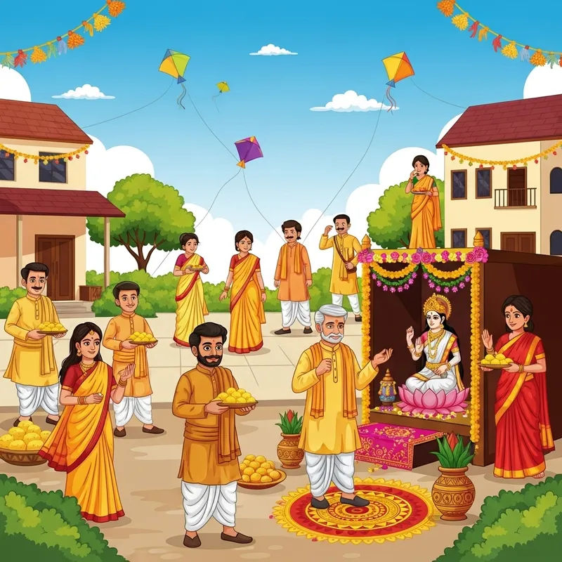 Vibrant Vasant Panchami Festival Celebration in India