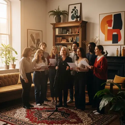 Diverse Group Singing with Middle-Aged Woman | Unity & Joy